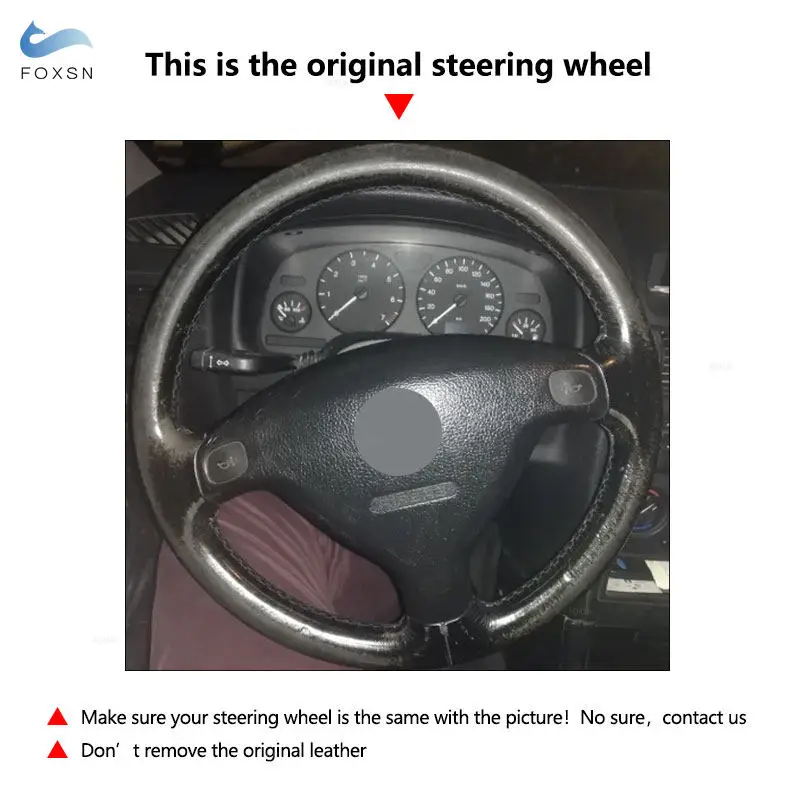 Funda de volante de cuero perforado con tira azul para Opel Zafira y Astra