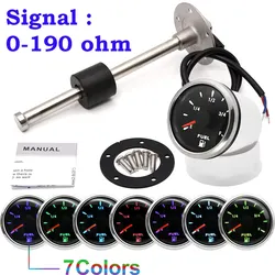 Medidor Combustible 52mm Sensor Tanque 7 Colores Coche Barco