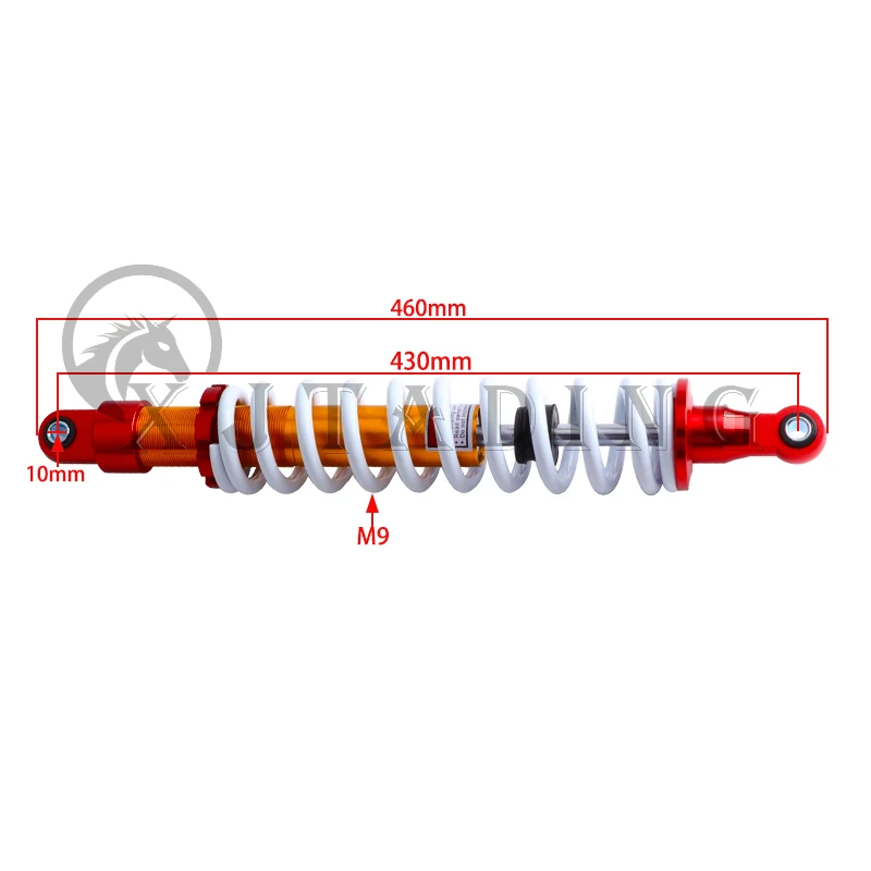 Amortiguador de aire con suspensión 430 mm para ATV, GoKart y QuadBike