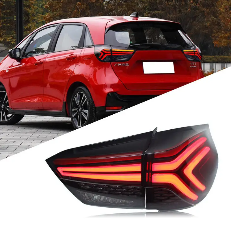Vista frontal del conjunto de luces traseras LED Sewiyolin para Honda Fit Jazz GR9
