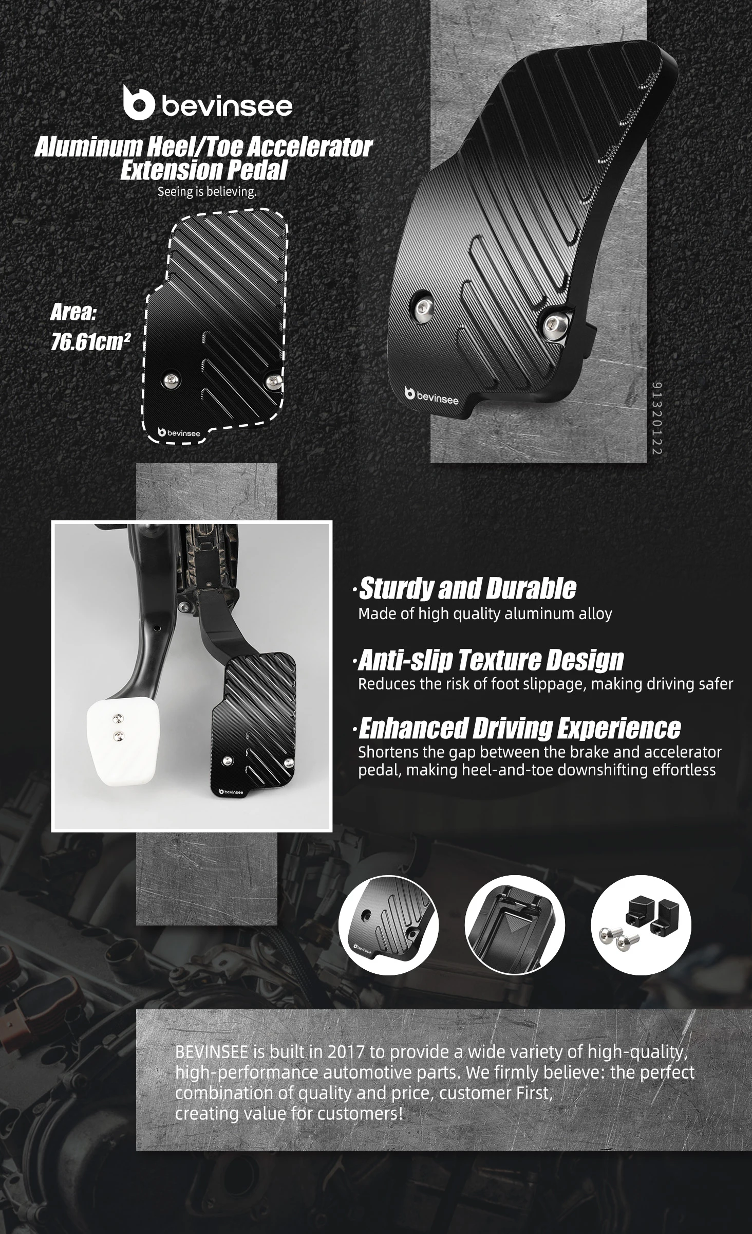 Extensión de pedal de aluminio para mejor apoyo