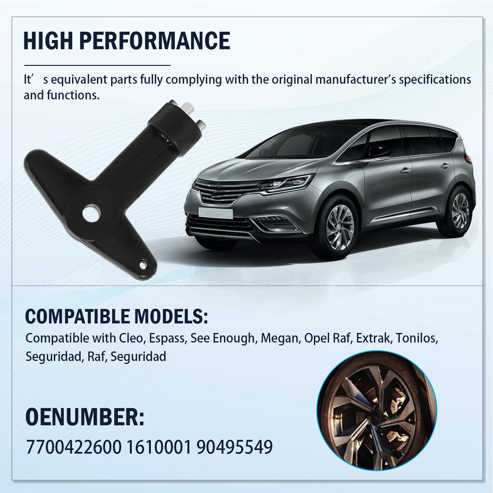 Tapacubo/cubierta antirrobo para cubo de rueda Renault (ref. 7700422600) - imagen 2