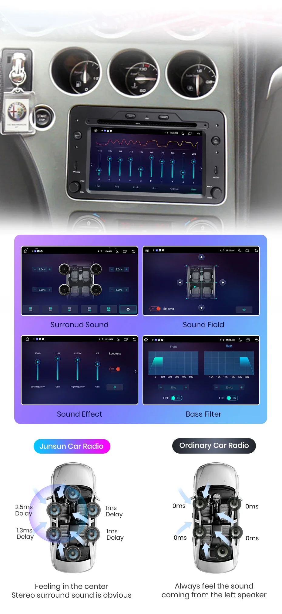 Configuración de sonido DSP y ecualizador avanzado