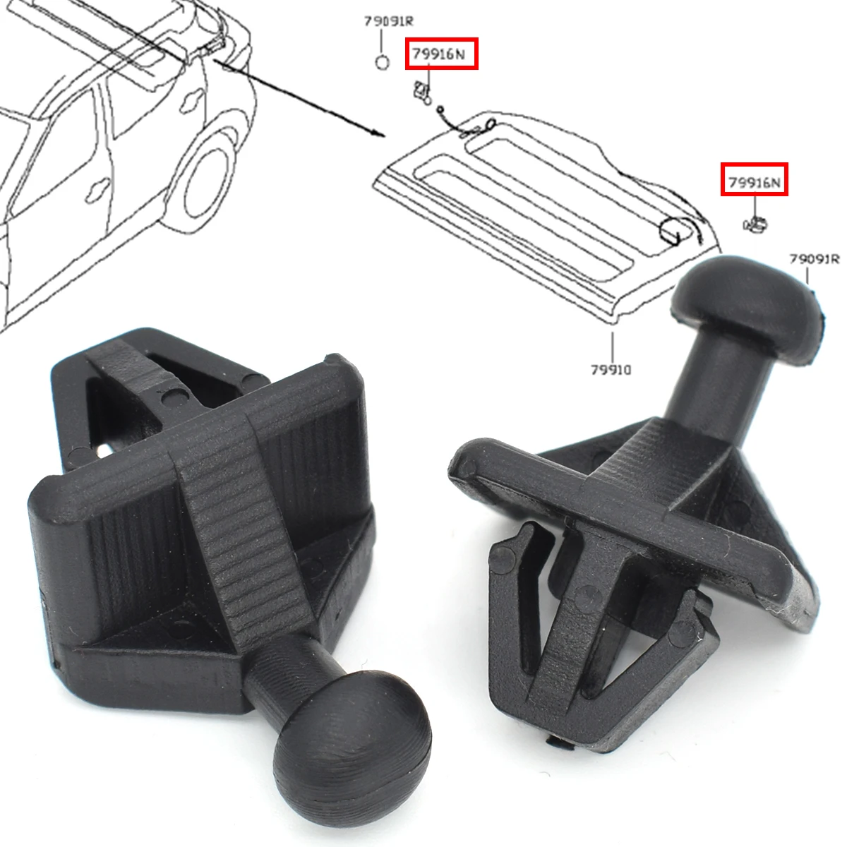 79916-D1000 Gancho de estante para Nissan Kicks y Versa Note 2014-2020 - imagen 3