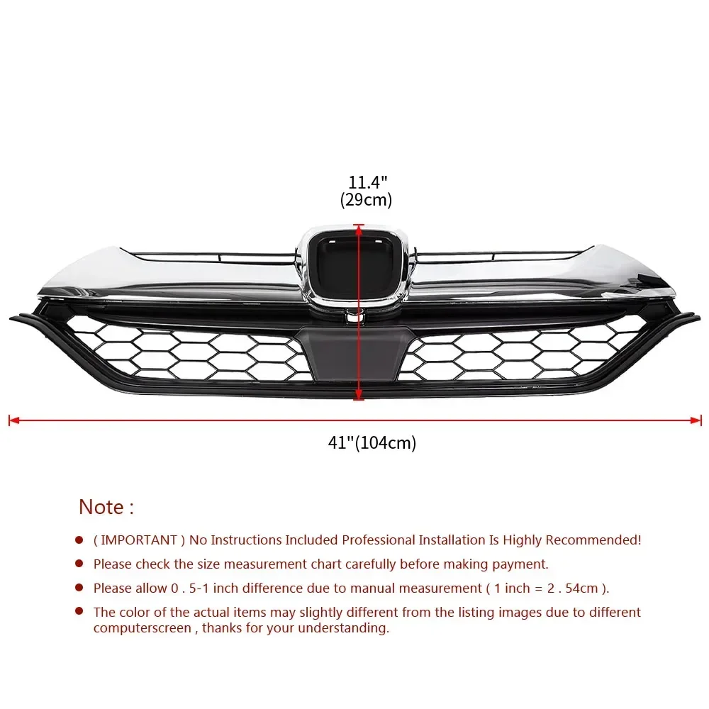 Rejilla panal delantera ABS para Honda CR-V 2017-2018 - imagen 3