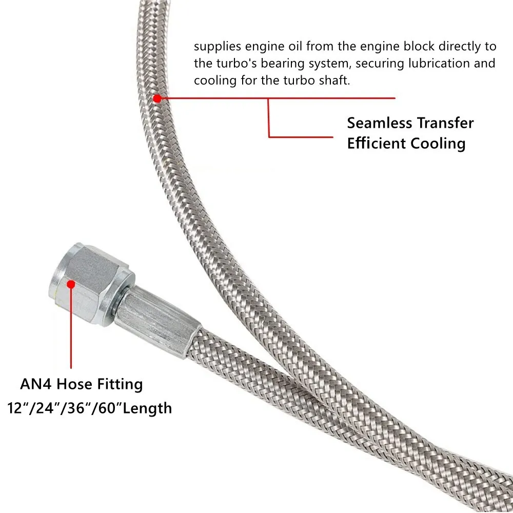 Manguera alimentación aceite turbo PTFE acero trenzado - imagen 5