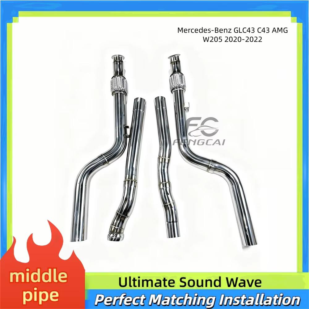 Tubo intermedio de escape inoxidable para Mercedes-AMG C43/GLC 43
