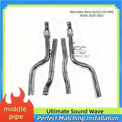 Tubo intermedio de escape inoxidable para Mercedes-AMG C43/GLC 43