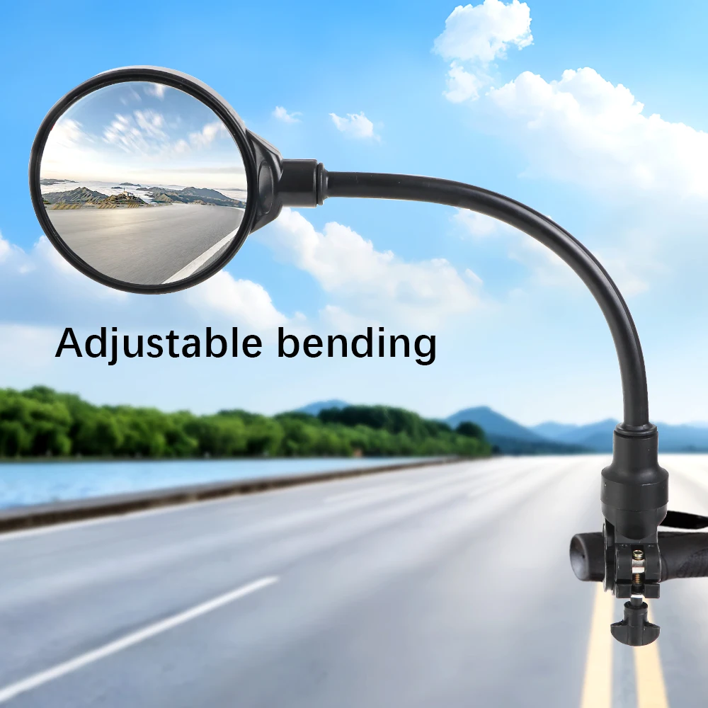 Espejo retrovisor convexo universal ajustable para moto y bicicleta