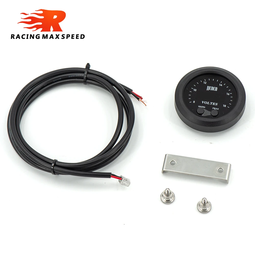 Voltímetro LED rojo 52mm 8-18V Serie S