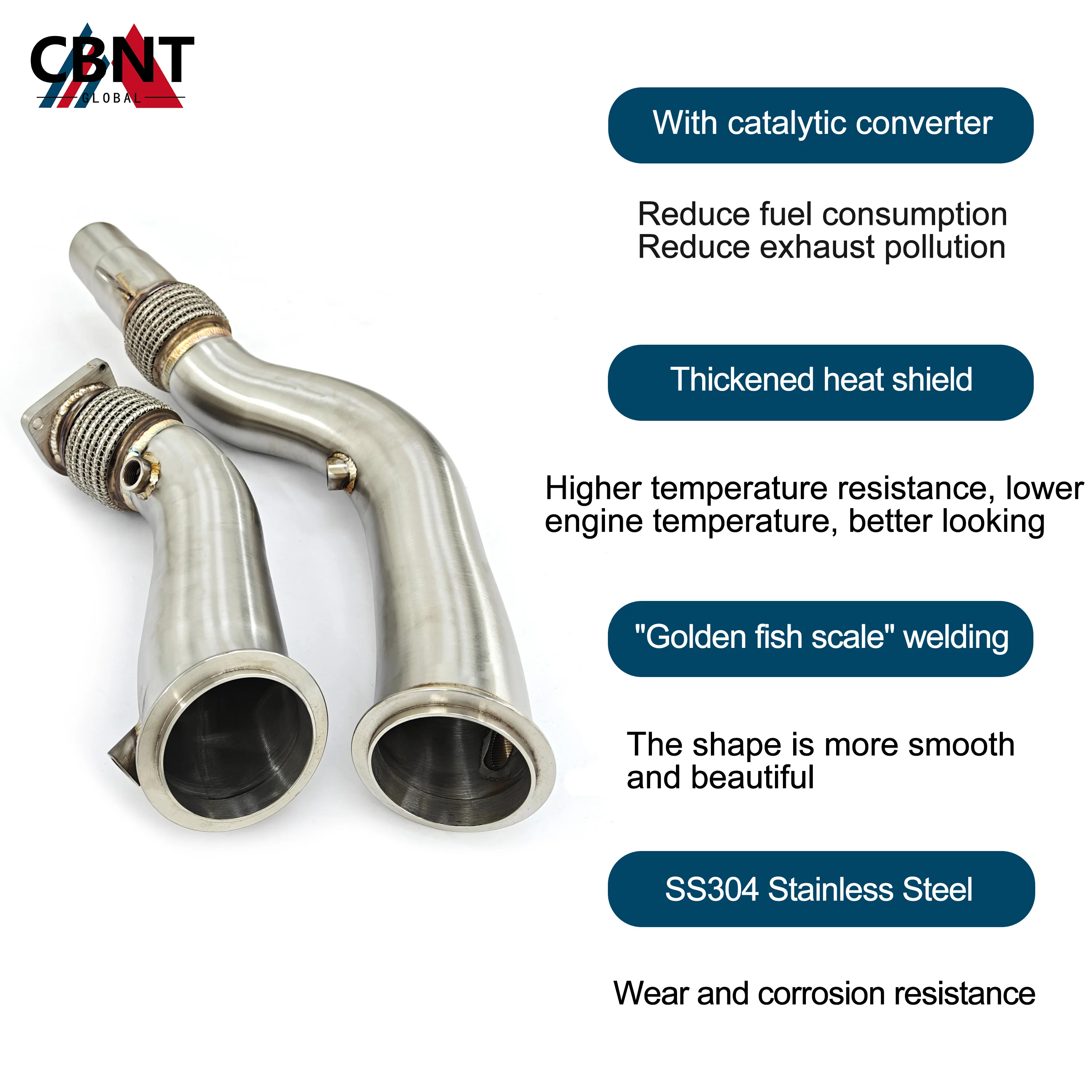CBNT Downpipe de alto flujo para BMW M3, M4 y M2 Competition S55 - imagen 5