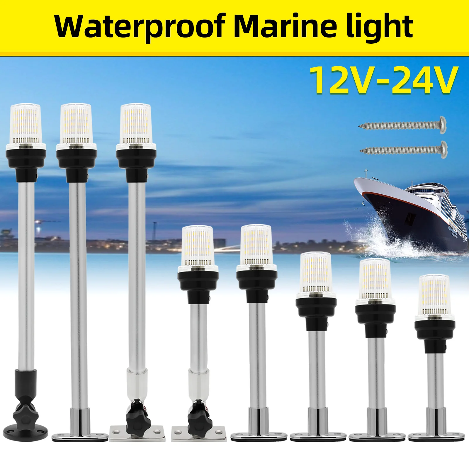 Luz navegación LED 360° plegable para barco yate 12-24V