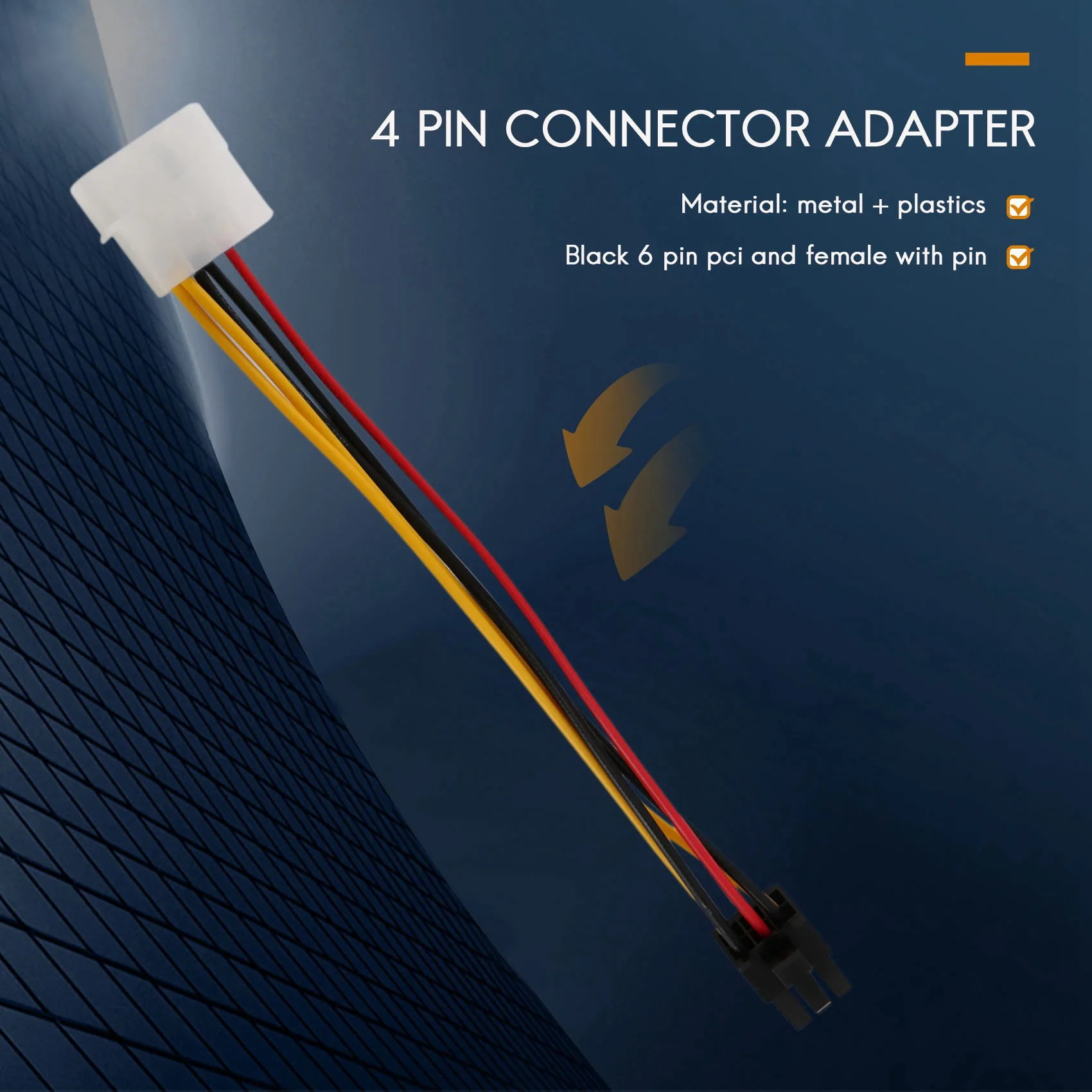 Cable de alimentación PCIe macho 4P a hembra 6P para adaptador - imagen 4