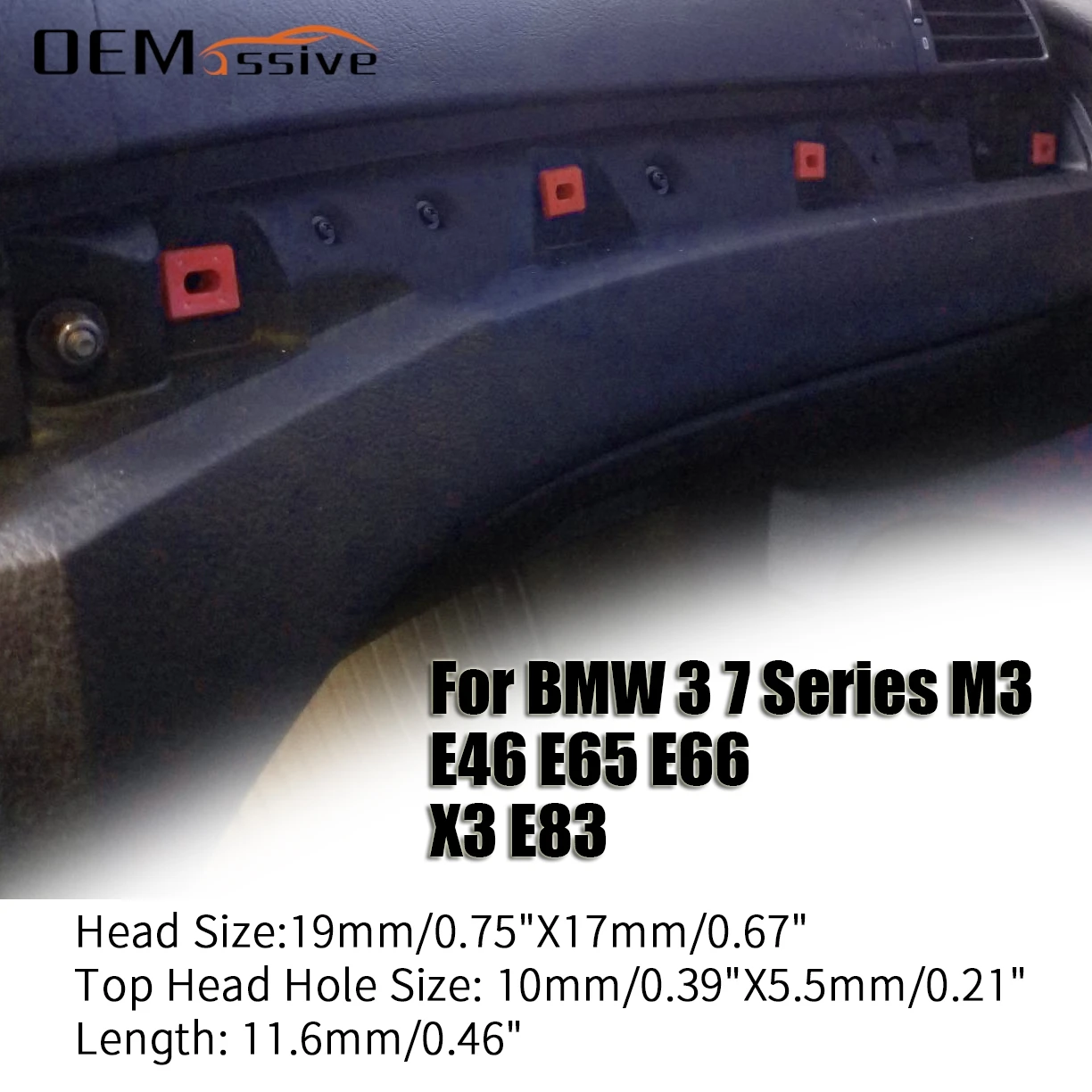 Clip fijación consola BMW E46 E65 E66 E83 - Kit 5 piezas - imagen 2