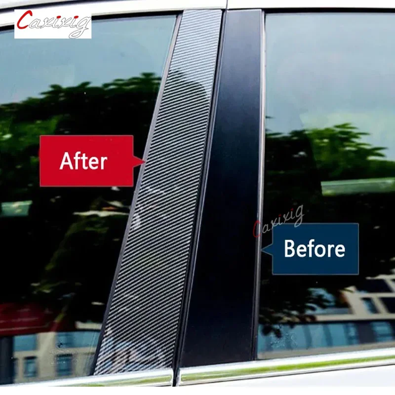 4 Uds. Pilar de coche cubierta de poste embellecedor de puerta pegatinas de moldura de ventana para Peugeot 206 2004-2010 207 2009-2013 Citroen C2 2006-2013 - imagen 5