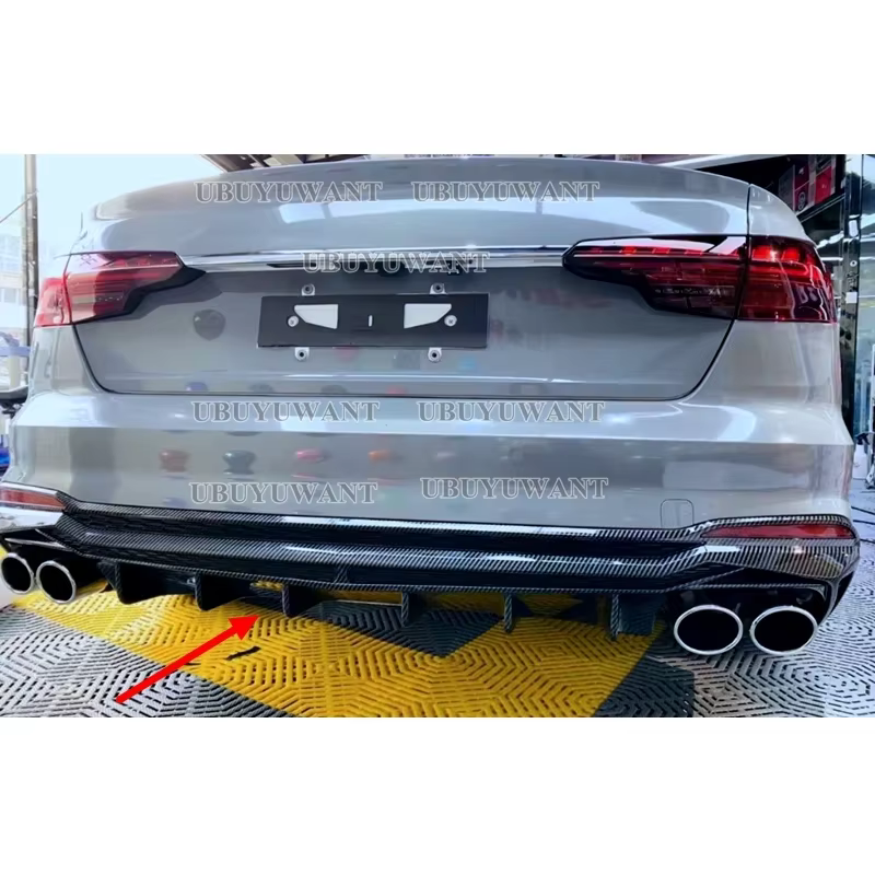 Difusor trasero carbono Audi A4 B9 S-Line 2020-2024 sin escapes - imagen 2