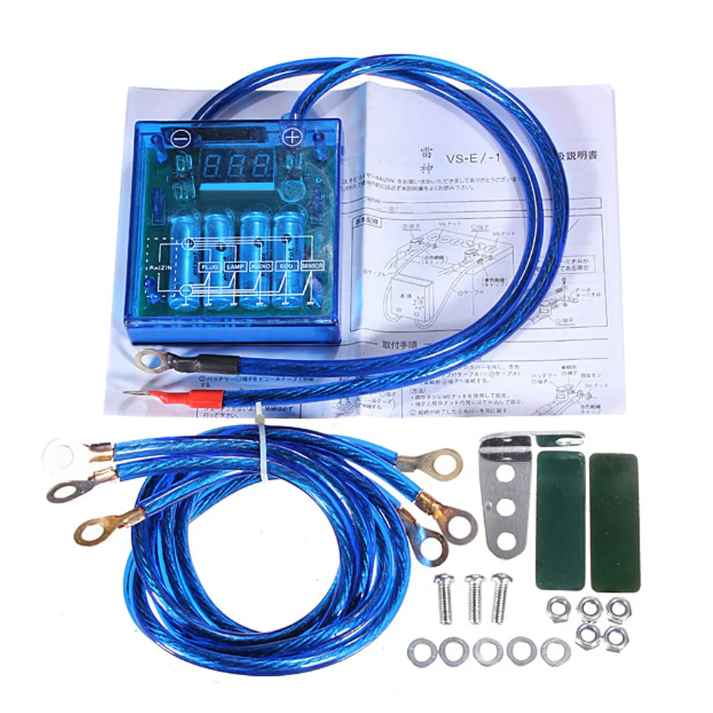 Estabilizador de voltaje 12 V universal con pantalla LED para coche
