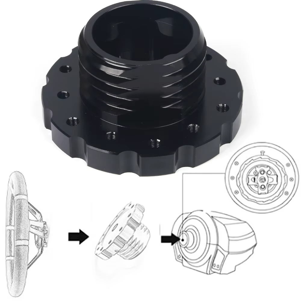 Detalle del adaptador de conexión para volante