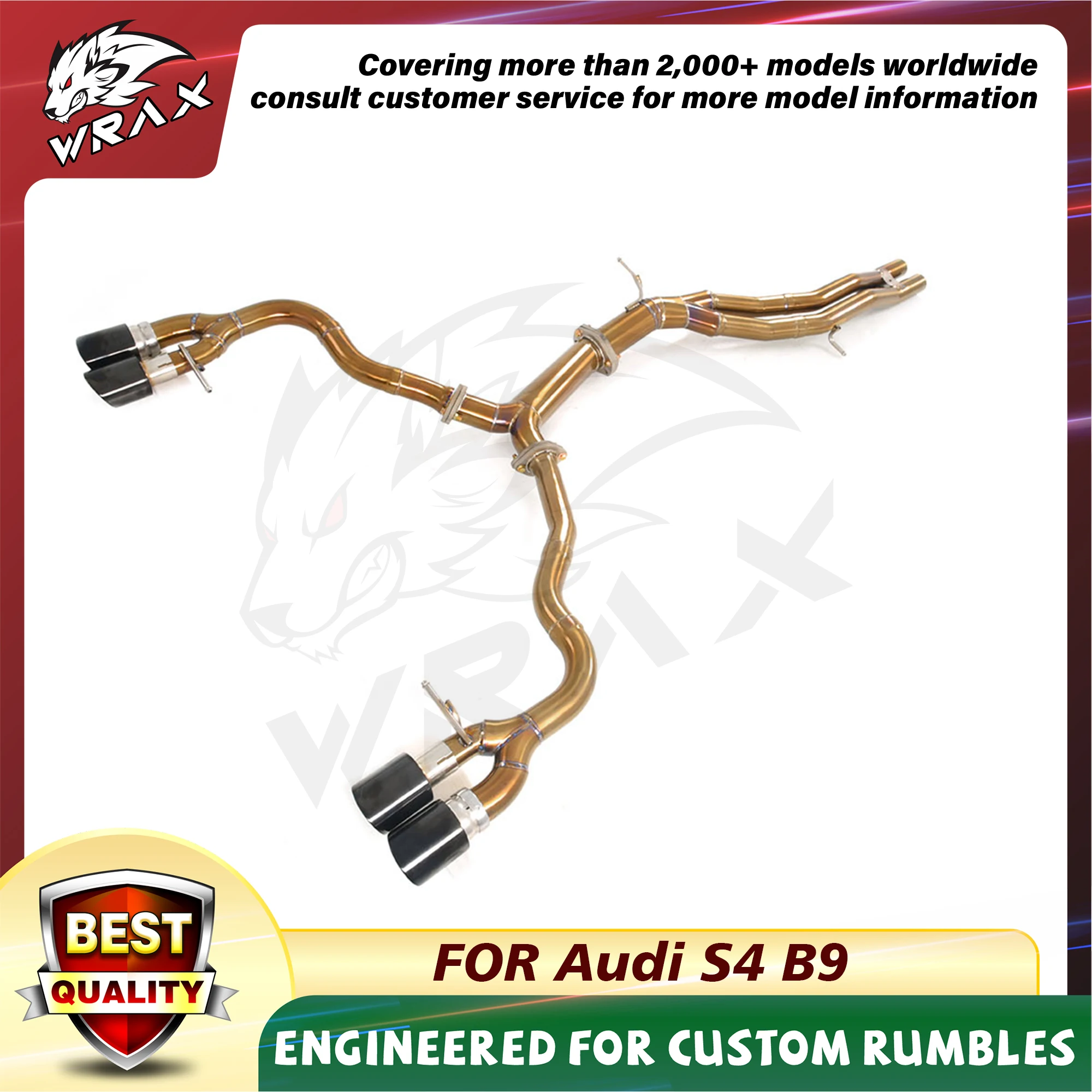 WRAX escape de titanio para Audi S4 S5B9 sistemas de válvula de Control de escape eléctrico accesorios de coche reemplazo sin pérdidas Catback