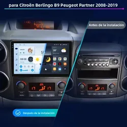 Radio 2 DIN Android Auto compatible Citroën Berlingo y Peugeot Partner