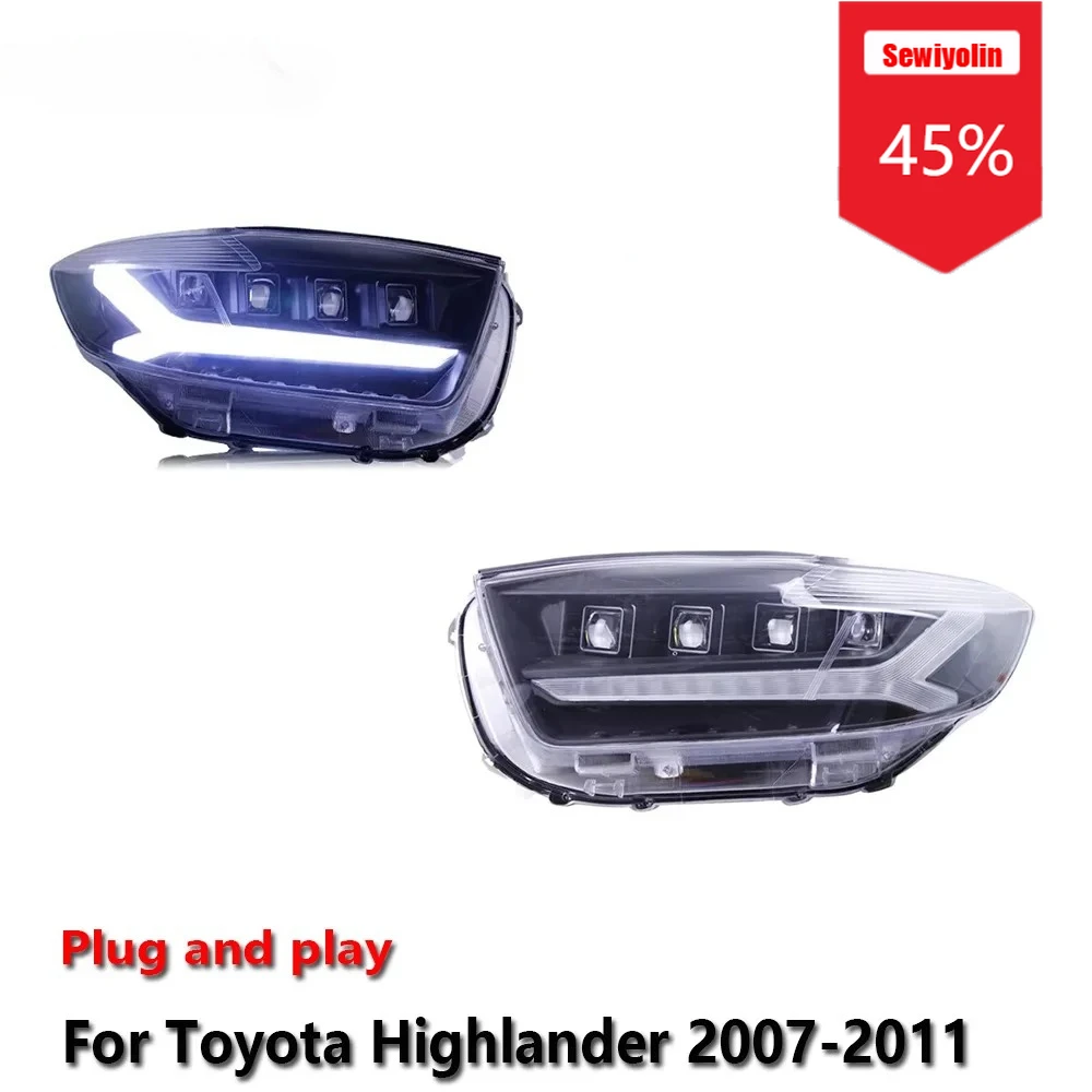 Faros LED Sewiyolin Toyota Highlander 2007-2011 antiniebla DRL