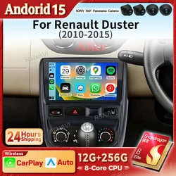 Android 15 Carplay Auto 2K pantalla Radio de coche reproductor Multimedia para Renault Duster 2010 - 2015 Autoradio unidad principal estéreo inalámbrica