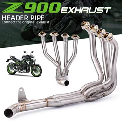 Silenciador de sistema completo de escape para motocicleta, tubo de cabezal delantero sin cordones para Kawasaki Z900 Z 900 2017 2018 2019 2020 2021