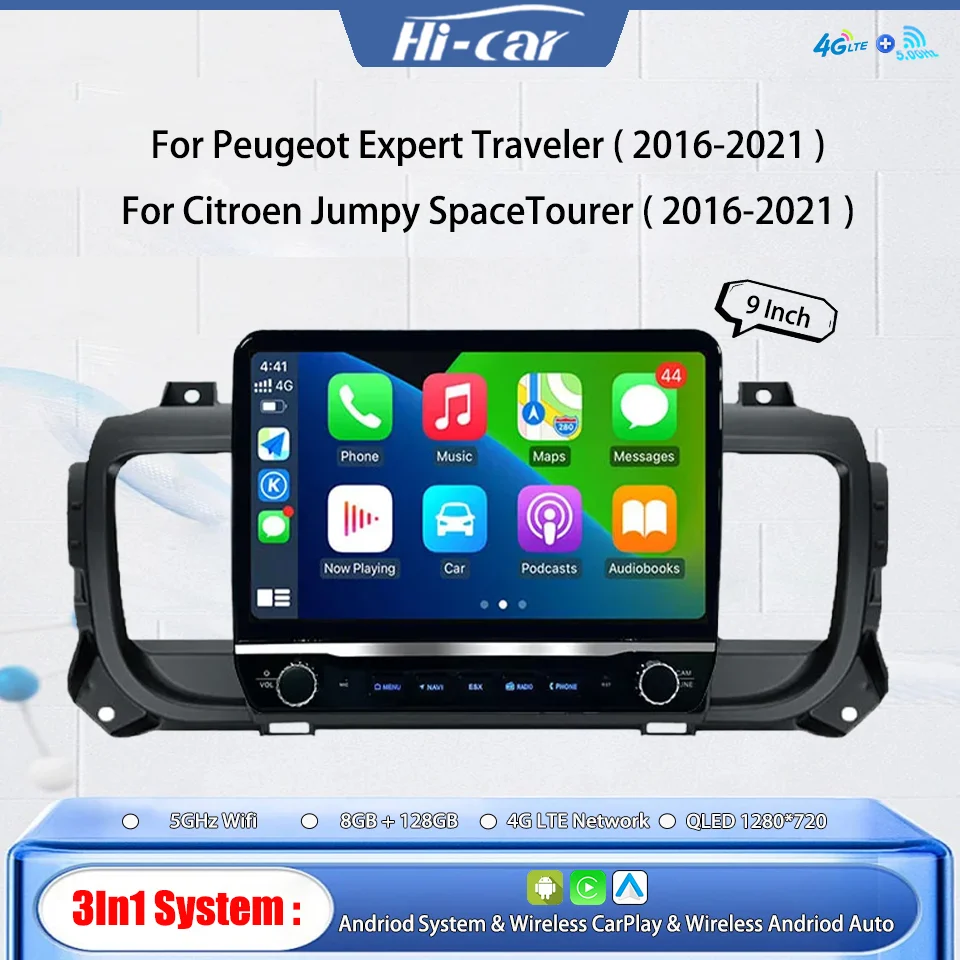 Radio 2Din Android con navegador GPS para Citroën Jumpy y Peugeot Expert