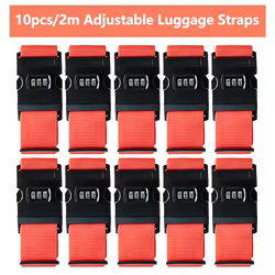 Correas equipaje antirrobo con hebilla contraseña para maletero –Pack 10 Uds