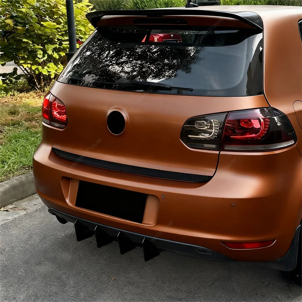 Difusor trasero parachoques VW Golf 6 MK6 ABS negro brillante - imagen 3