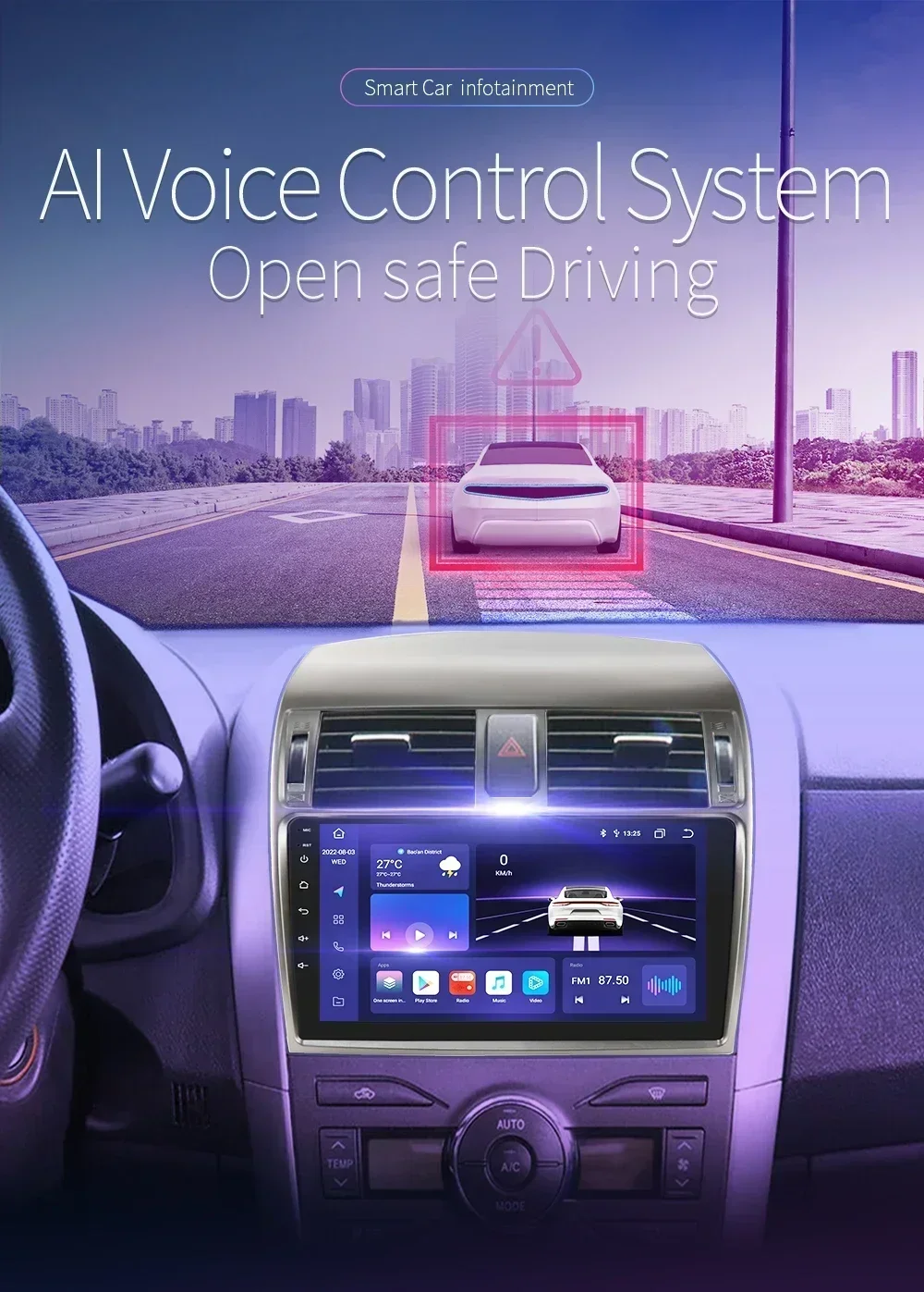 Radio Android 13 Hizpo para Toyota Corolla E140/E150 GPS Carplay - imagen 2