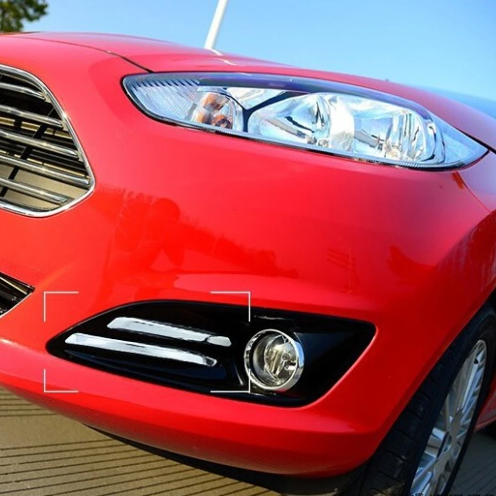 Cubierta adhesiva para luz antiniebla delantera, ABS embellecedor cromado, accesorios de modificación de decoración para Ford Fiesta MK7 2013-2017 - imagen 4