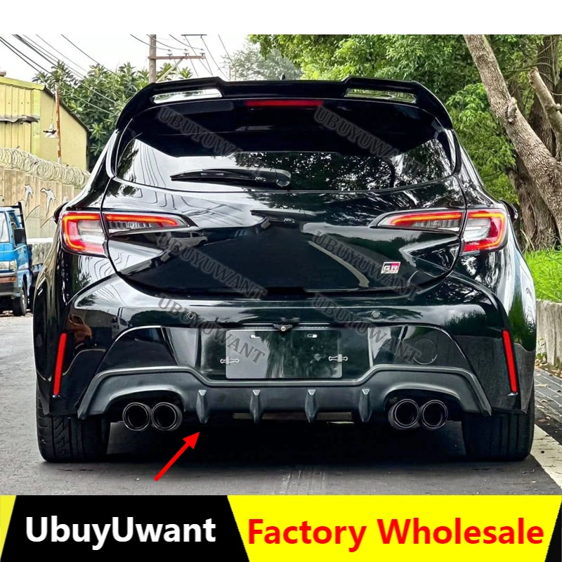 3 uds para Toyota Corolla Hatchback E210 2019 + labio trasero de fibra de carbono modificado alerón trasero negro difusor divisor kit de coche