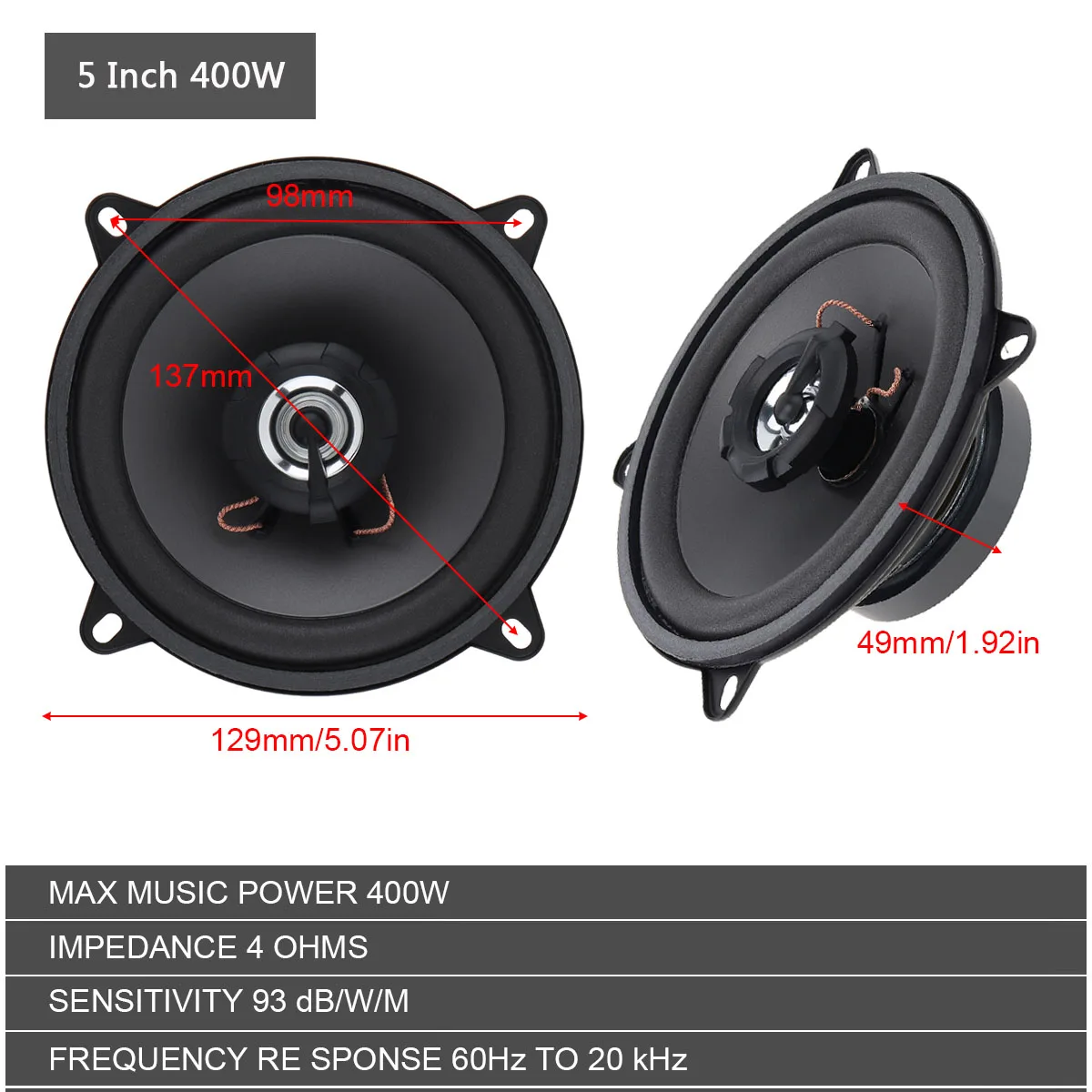 Altavoz coaxial 6,5" Alta Fidelidad para coche - Sonido estéreo - imagen 3
