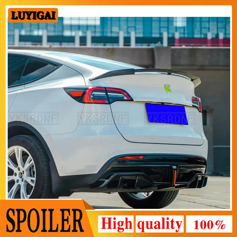 Difusor trasero ABS negro brillante para Tesla Model Y 2020-2025