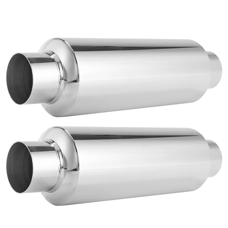 AB56 Silenciador de escape universal acero inoxidable entrada 2.5" 12"