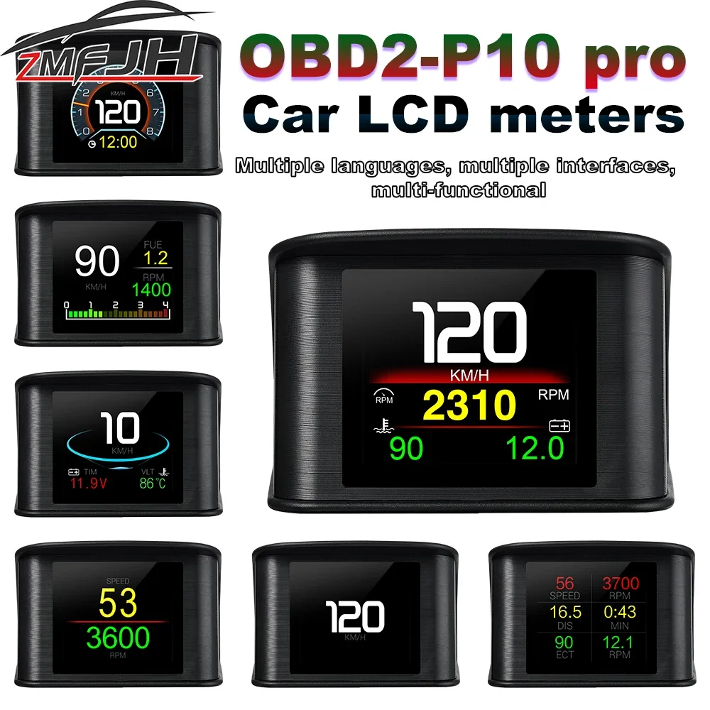 Pantalla OBD2 P10 Pro, ordenador de a bordo y velocímetro digital