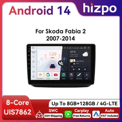 Autoradio Android 2DIN Hizpo GPS Bluetooth CarPlay – Skoda Fabia II 2007-2014