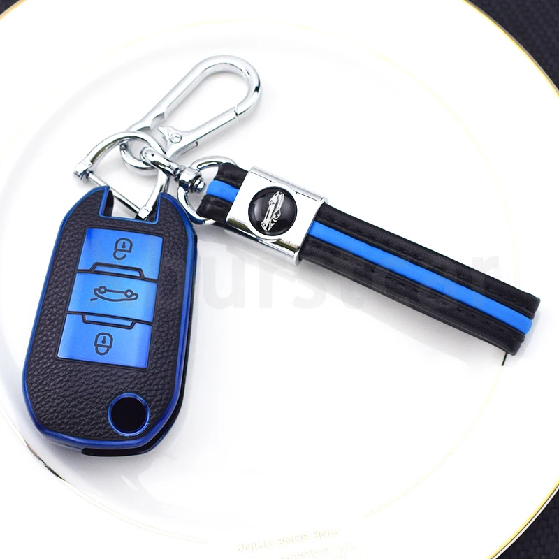 Funda cuero TPU con tapa para mando coche Peugeot 208 Citroen C4 C3 - imagen 4