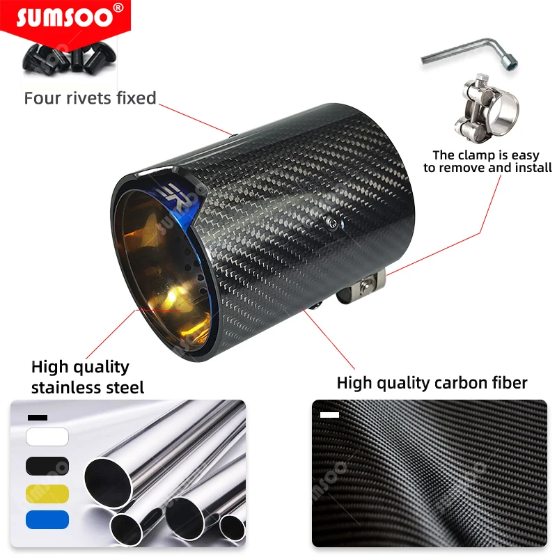 Kit silenciador trasero de fibra de carbono SUMSOO para BMW M2 F87, M3 F80 y M4 F82/F83 - imagen 2