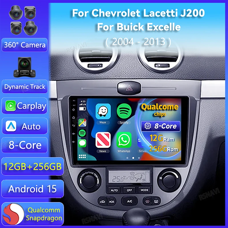 Autoradio Android 15 2DIN DSP CarPlay para Chevrolet Lacetti 2004-2013