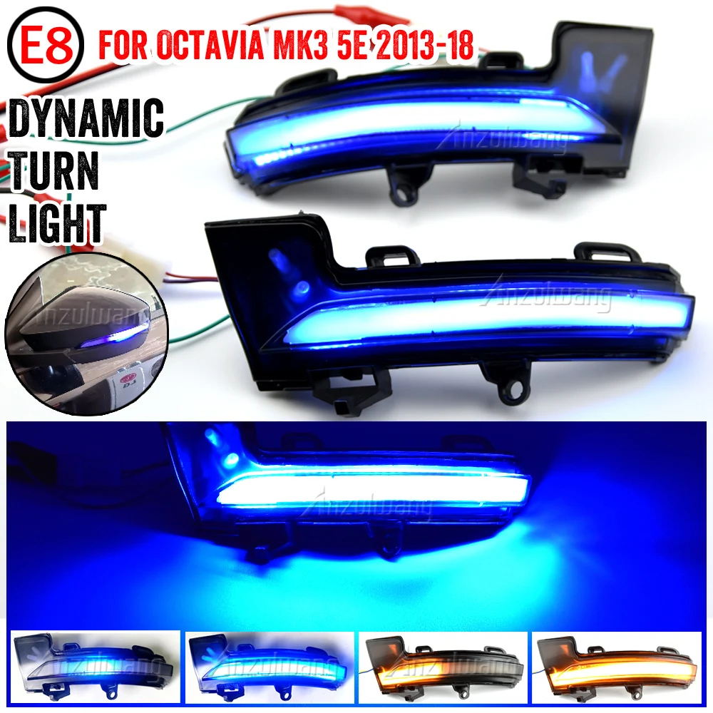 Intermitentes LED dinámicos instalados en los espejos del Skoda Octavia