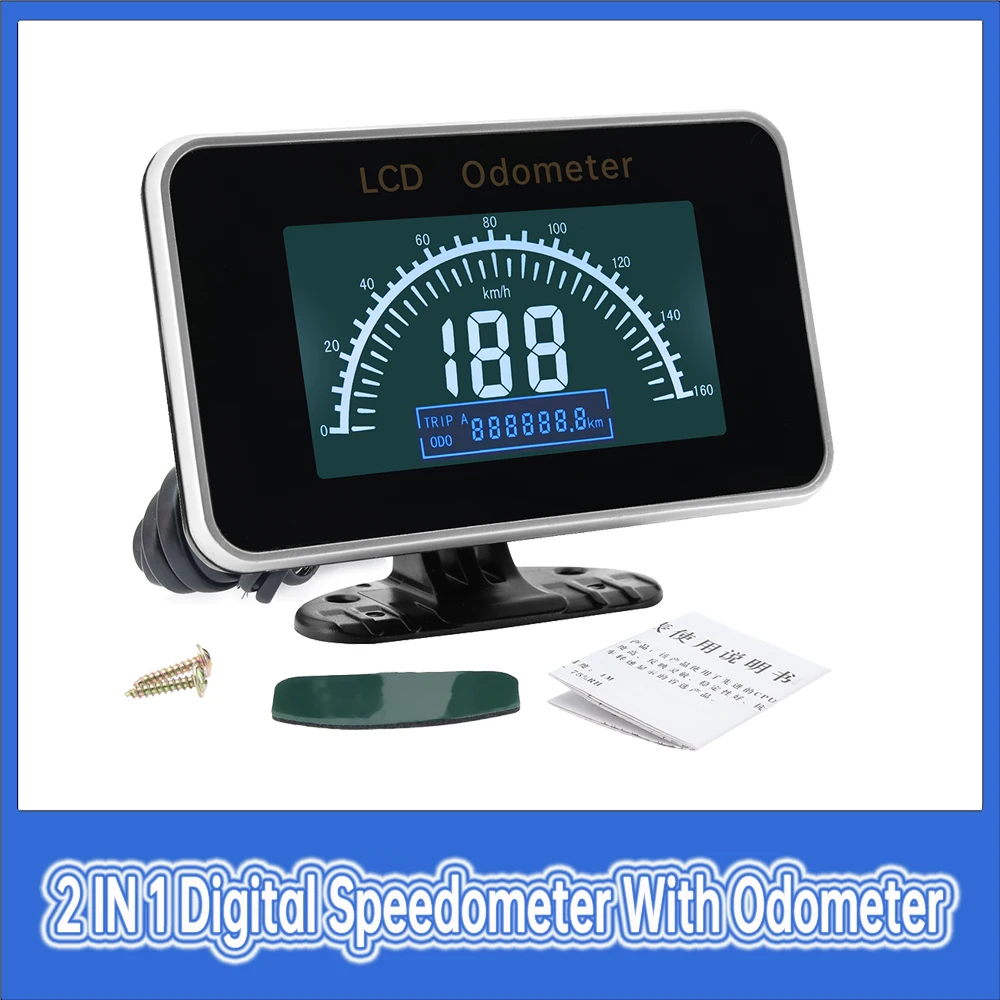 Velocímetro digital LCD con odómetro y alarma para coche y camión