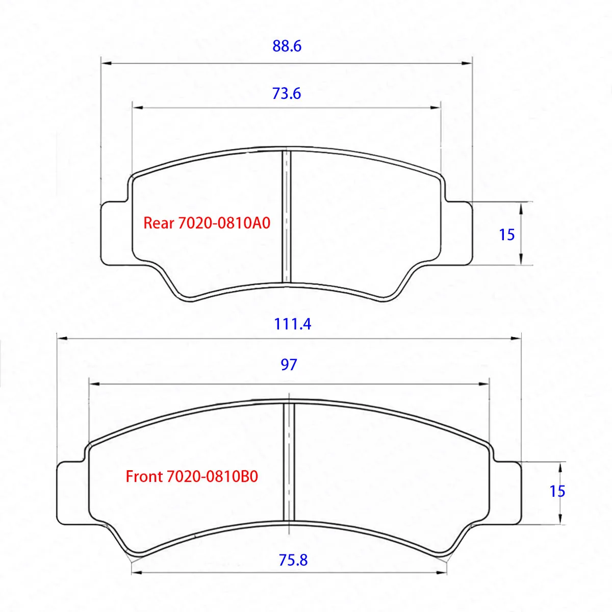 Pastillas de freno CFMoto 7020-0810B0 – ZFORCE CFORCE UFORCE - imagen 5