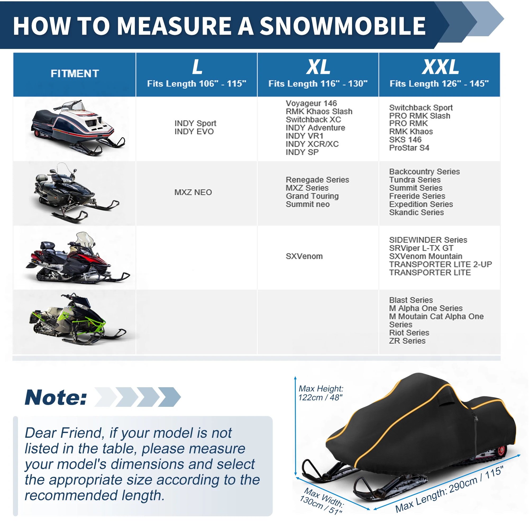 Funda impermeable Autohaux Oxford para moto de nieve Ski-Doo y Yamaha - imagen 5