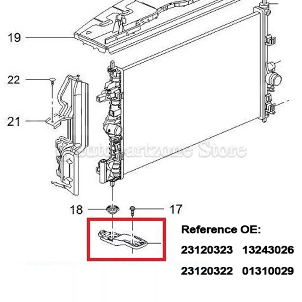 Soporte radiador inferior con goma para Opel Insignia 2008-2017 - imagen 3