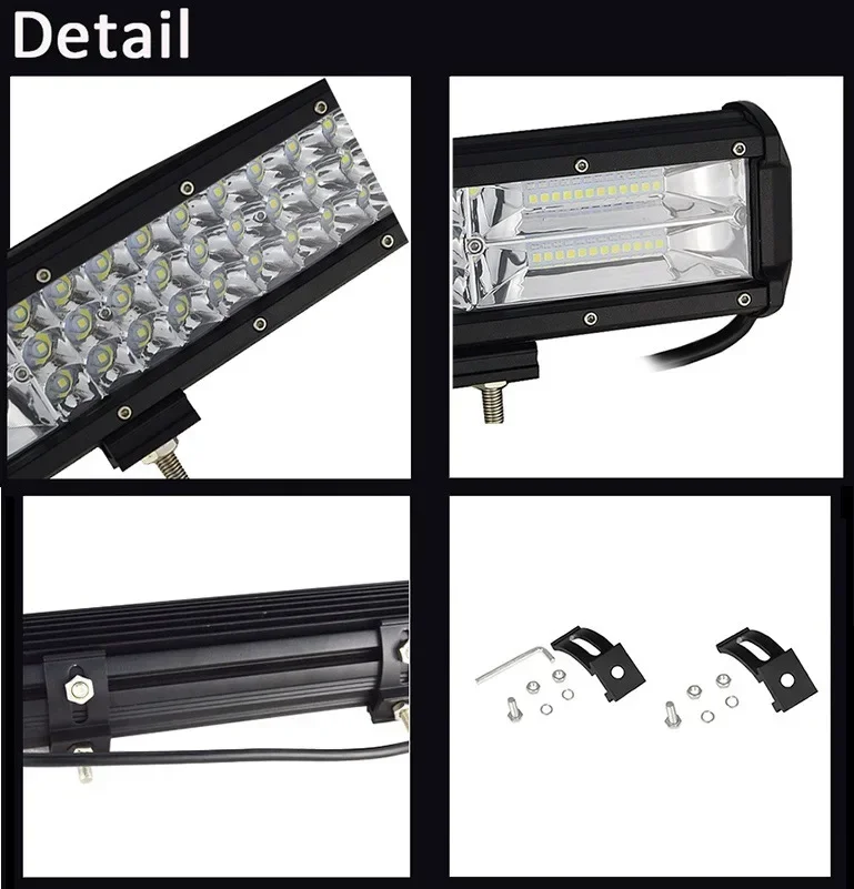 Barra LED de tres filas para techo de todoterreno y camión