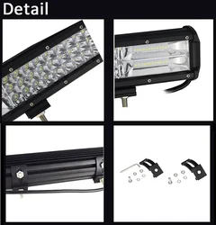 Barra LED de tres filas para techo de todoterreno y camión