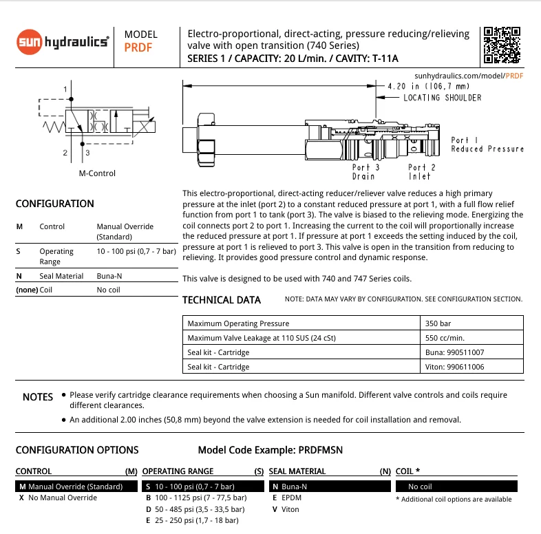 Sun Hydraulics PRDF – válvula de alivio electroproporcional - imagen 2