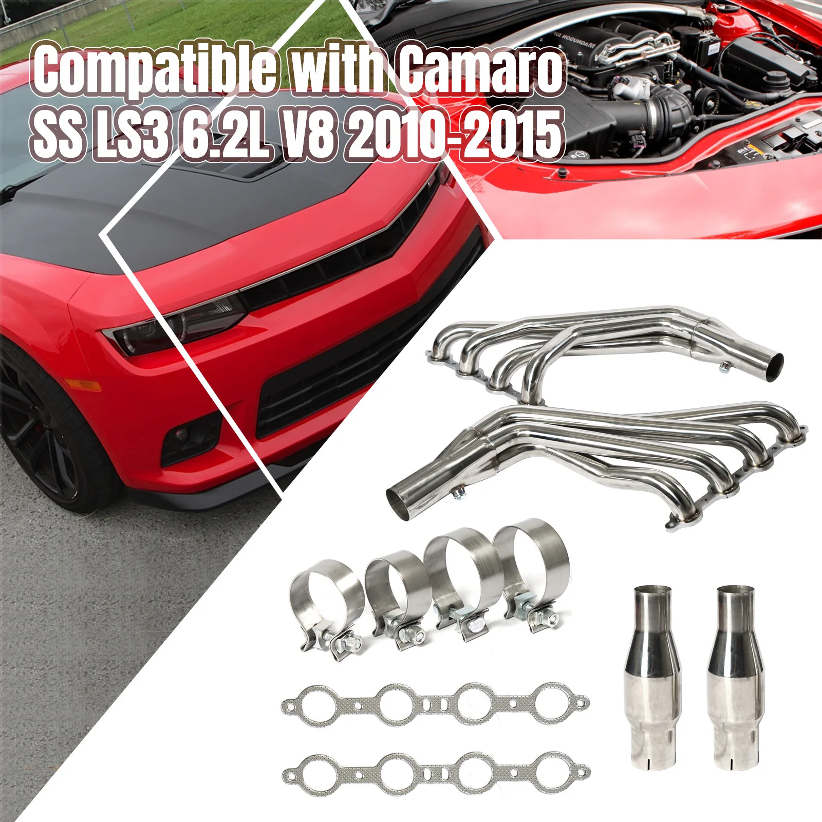 Colectores de escape inoxidables largos – Camaro SS LS3 6.2 V8